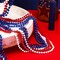 300 Pcs Patriotic Beads 4th of July Beads Bulk Independence Day Beads Necklaces Plastic Red White Blue Beads Memorial Day Necklaces
